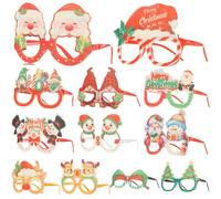 Giwnhvx 12 bicchieri di Natale per feste, feste divertenti, bomboniere, occhiali da vista, accessori per foto