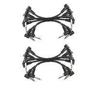 Giwnhvx 12 cavi patch per chitarra elettrica, 15,2 cm, 1/4 ad angolo retto, colore nero