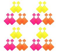 Giwnhvx 12 paia di orecchini degli 80 orecchini retrò 80 orecchini pendenti quadrati per donne ragazze accessorio per feste Cosplay