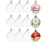 Giwnhvx 12 Pezzi Di Ornamenti Vergini Sublimazione Doppio Lato in MDF Personalizzati per la Decorazione del Giorno di Natale e di Halloween