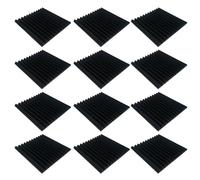 Giwnhvx 12 Pezzi di Schiuma Acustica per Studio, Schiuma di Insonorizzazione Ad Alta Densità, Materiale Assorbente Suono Isolamento Porta Decorazione