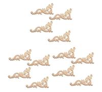 Giwnhvx 12 pezzi ornamenti ornamenti in legno ornamenti fatti a mano per armadio mobili angolo 15 x 7,5 cm