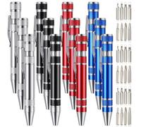 Giwnhvx 12 pezzi penna cacciavite regali multitool pratico strumento otto in uno cacciavite tascabile magnetico multi funzione di precisione