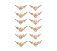 Giwnhvx 12 pz 8 x 8 cm Legno intagliato Angolo Onlay Applique Porta Armadio Rosa Non Verniciato Stile Europeo