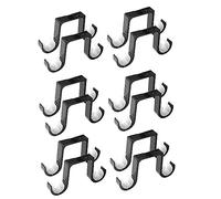 Giwnhvx 12 staffe per asta doppia per tenda, supporto per montaggio a soffitto, in lega di alluminio, colore nero
