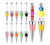 Giwnhvx 12 tappi per bottiglie di vino con perline per bottiglie di vino, tappi per bevande, regali, feste, matrimoni, bar, facili da installare, facili da usare