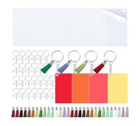 Giwnhvx 120Pcs sublimazione portachiavi spazi vuoti Bulk pellicola protettiva trasferimento di calore portachiavi spazi vuoti per fai da te fatto a mano