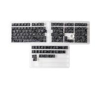 Giwnhvx 131 tasti PBT Keycaps Set Termicamente Sublimato Laterale Inciso Trasparente Keycaps per Tastiera da Gioco Nero
