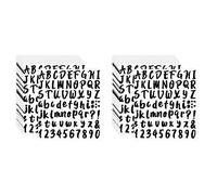 Giwnhvx 1440 pezzi 20 fogli autoadesivi in vinile, lettere dell'alfabeto numeri adesivi per cassette postali, porte (nero, 2,5 cm)