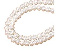 Giwnhvx (145X10 Pezzi Series Beige 6 Mm Perline di Vetro Imitazione Perline Rotonde Braccialetto Fai da te Collana Accessori e