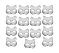 Giwnhvx 15 pezzi di gatto in carta bianca fai da te con dipinti acrilici - personalizzati dipinti a mano per feste danzanti, celebrazioni facili da usare