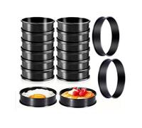 Giwnhvx 16 anelli antiaderenti in acciaio inox da 10,2 cm per muffin inglesi rotondi doppi arrotolati per crostata