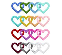 Giwnhvx 16 anelli rotondi in silicone con perline da 65 mm, con 2 fori (cuore), facili da installare, facili da usare