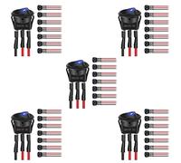 Giwnhvx 16 interruttori a bilanciere rotondi a LED blu da 12 V 20 A, controllo on-off, SPST, 3 pin, per auto, camion, barca da 12 V, con 24 cavi
