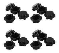 Giwnhvx 16 Pezzi Coperchio Ruota in Alluminio Coperchio Anti-Spinta Dado Esagonale 17 Mm per Auto Telescomando 1/8, Nero