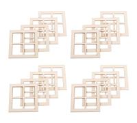 Giwnhvx 16 Pezzi Scala Finestre Telaio Finestra in Legno Mobili Finestre Finestre Miniature per Accessori per Mobili Casa Bambola