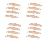 Giwnhvx 16 pz 20 x 5 cm in legno di gomma intagliato lungo Onlay applique non verniciato rosa fiore porta Home Decor stile europeo