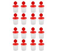 Giwnhvx 16 saliera e pepiera a prova di umidità, con coperchi rossi, dispenser ermetico in plastica per barattoli di spezie