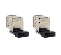Giwnhvx 2 adattatori per scheda madre a 9 pin a doppio connettore USB 2.0 nero a 2 porte USB 2.0 A femmina