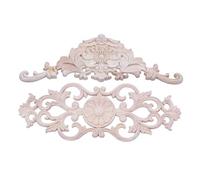 Giwnhvx 2 applique in legno di gomma intagliato per mobili retrò, 38 x 15 x 1,2 cm e 40 x 15 cm