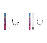 Giwnhvx 2 bacchette a LED a emissione di luce, 15 colori sfumati, ricaricabili tramite USB, con interruttore, bacchette elettroniche per performance sul palco