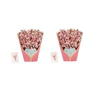 Giwnhvx 2 biglietti -Up in carta, fiori di ciliegio, bouquet di fiori eterni, biglietti di auguri -Up 3D, biglietti regalo di compleanno