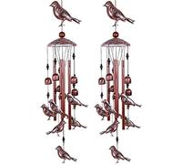 Giwnhvx 2 campanelli a per uccelli, campane a in metallo, impermeabili, con 4 tubi in alluminio, 6 campane a romantiche per