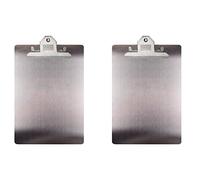 Giwnhvx 2 cartelle portadocumenti, in metallo, formato A4, in acciaio inox, con clip, organizer, raccoglitore, menù, stecca per ufficio, scuola, insegnamento
