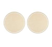 Giwnhvx 2 cestini in legno naturale da 20 cm, con foro, base rotonda in legno vuoto, per fai da te, lavori a maglia, uncinetto, borse, modellatori