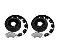 Giwnhvx 2 cordoli per paesaggio, bordi da giardino da 16,4 piedi con 15 picchetti per bordo, bordi per paesaggio in gomma per bordi da giardino, colore: nero