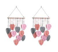 Giwnhvx 2 fogli macramé da appendere alla parete Boho Room Home Decor Tessuto Arazzo da parete estetico Home Room Decorazione per matrimonio Rosa