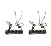 Giwnhvx 2 ganci a doppia testa per rafting in acciaio inox, gancio a spirale con molla a spirale, accessorio di sicurezza per immersioni, colore nero