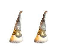 Giwnhvx 2 gnomi natalizi con luci Rudolph, decorazione luminosa per casa, Natale, Capodanno, grigio