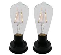 Giwnhvx 2 lampadine solari a LED a filamento di tungsteno, 2800 K, con sensori di luce automatici, per recinzioni, luci notturne per lampada da giardino (8,5 cm)