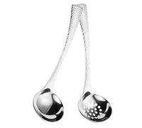 Giwnhvx 2 mestoli filtranti per zuppa, cucchiaio da zuppa, cucchiaio da portata, schiumarola, fornello, minestra