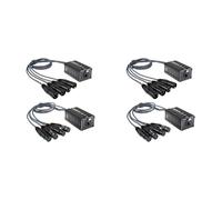Giwnhvx 2 paia di estensori XLR maschio/femmina a 4 canali Snake 3 pin XLR/a Ethercon RJ45 Cat5/Cat6 Ethernet Extender per Live Stage, nero