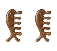 Giwnhvx 2 pettine per massaggio in pelle di capelu in legno, pettine a denti larghi in legno di verde, strumento di digitopressione - strumenti di massaggio portatili in legno per il