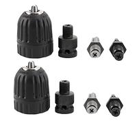 Giwnhvx 2 Pezzi 0.8-10mm Convertitore mandrino senza chiave precisa da 3/8 pollici - Adattatore di cambio filettatura 24UNF con attacco a stelo esagonale SDS-Plus