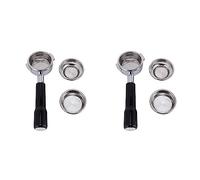 Giwnhvx 2 pezzi 58 mm senza fondo in acciaio inox macchina da caffè espresso professionale con cestello filtro singolo e doppio tazza