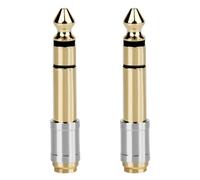 Giwnhvx 2 Pezzi 6,35 mm a 3,5 mm Convertitori da 1/4 pollici 1/8 Pollici 6,35 a 3,5 Jack Cuffie Audio Adattatore Connettore Presa