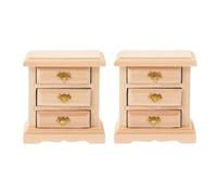 Giwnhvx 2 Pezzi Comodini Comodini Mobili Letto Tavolo Decorazioni Armadietto in Miniatura Comodino Armadietto Oggetti di Scena in Legno