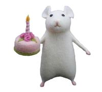 Giwnhvx 2 Pezzi Halloween Mouse Fatto a Mano in Feltro di Lana Ornamento del Mouse di Natale Feltro Ago Zucche Animali Decorazione B