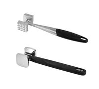 Giwnhvx 2 pezzi in acciaio inox doppio lato martello da carne attenuatore manico comodo per bistecca, manzo e pollo