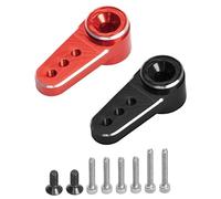 Giwnhvx 2 pezzi in metallo 15T servo braccio servo adatto ES08MA II Servo per Axial SCX24 1/24 RC ricambi auto, rosso + nero