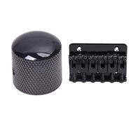 Giwnhvx 2 pezzi nero chitarra elettrica parti: 1 pz chitarra elettrica volume tono manopola di controllo e 1 pz 6 sella hardtail ponte carico superiore 65 millimetri chitarra elettrica ponte