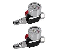 Giwnhvx 2 pz 1/4 di pollice Mini Air Regolatore Valvola Strumento Piccola Coda Manometro 48 x 60mm con Ugello per Strumento
