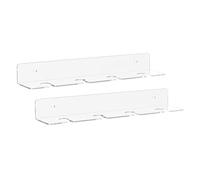 Giwnhvx 2 PZ Sotto Armadio Porta Bicchiere Da Vino Da Parete Mensola di Vetro di Vino Acrilico Calici Cucina Rack Integrato Rack