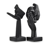 Giwnhvx 2 PZ Statua, Scultura di arte Astratto Nero Decorazione Ufficio Decorazione Regalo di Natale anno Installazione Facile