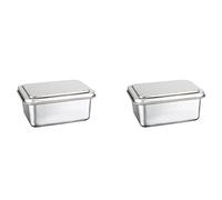 Giwnhvx 2 scatole in acciaio inox per conservare la freschezza con coperchio, scatola per alimenti per ingredienti da cucina, scatola per imballaggio, B