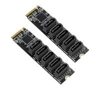 Giwnhvx 2 schede di espansione M.2 NGFF PCIE B-Key a 3.0 a 5 porte scheda adattatore 6Gbps chipset JMB585 da M.2 NVME a SATA3.0